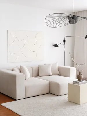 Produktbild von Hanah Home, Yolo Mini Corner - White, Ecksofa, 100 % Hainbuche, Weiß, 222 x 110 x 89 cm