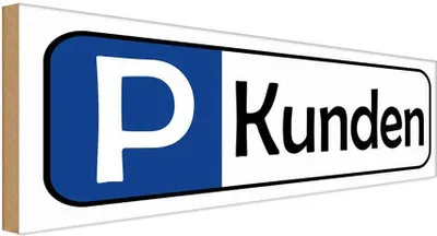 Produktbild von vianmo Holzschild 10x27 cm Parkplatz Kunden Parkplatzschild