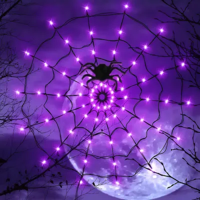 Halloween-Lichterkette, 70 LEDs, 1,2 m, lila, batteriebetrieben