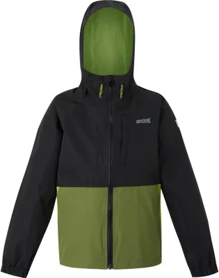 Produktbild von Regatta - Dětská nepromokavá bunda "Hanleigh II" RG11816 (170-176) (Black/Nephrite Green/Grenoble Green)