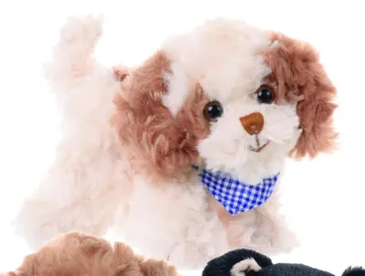 Produktbild von Bukowski Kuscheltier Hund 15 cm weiß/braun Stofftier