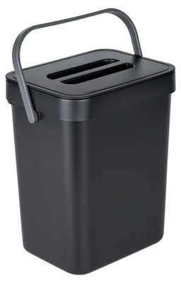 Produktbild von WENKO Abfalleimer Mülleimer Abfallsammler Bad WC Küche 5l schwarz Tago BO