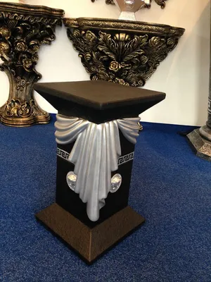 Produktbild von Säule Mäander Style Dekosäule 55cm Griechische Antik Säule Barock Rokoko Podest Handbemalt
