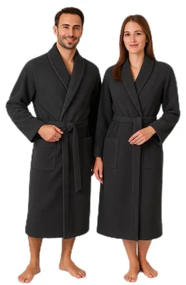 Imagen del producto de Bata de algodón 100% con cuello mao – Bata de rizo para sauna