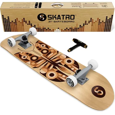 Produktbild von Elzusha – Komplettes Skateboard, 31 Zoll, für Anfänger und Fortgeschrittene