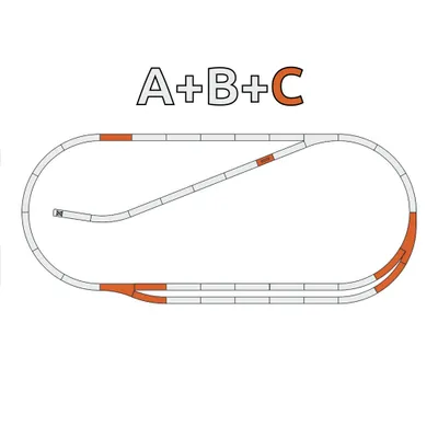 Produktbild von Roco Gleisset geoLine 61102 mit 2 Geraden G185 und 2 Bogen R3, 230 x 100 cm