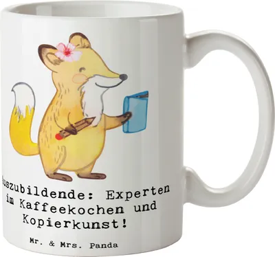 Produktbild von Mr. & Mrs. Panda Kaffeepott Auszubildende Kaffeekünstler - Weiß - Geschenk, Berufe, für Azubis, Ausbildung, kreative Geschenke, Tasse, Teetasse, Becher, berufliche, Beruf