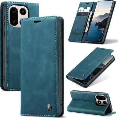 Image de Étui pour OnePlus 15 Étui rétro en cuirPolyuréthaneavec fonction support Étui de protection Bleu