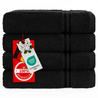 Produktbild von Hammetex Handtücher 4er Set 50x100 cm – 100% Baumwolle Frottier,  , mit Aufhängeschlaufe