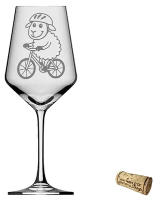 Produktbild von Exoda Weinglas Puppa Schaf Fahrrad 1 Stück 350ml, spülmaschinenfest, Glas