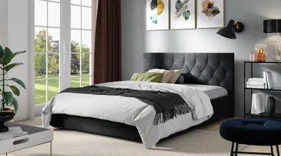 Obrázek produktu pro Manželská postel TIBOR - 200x200, černá