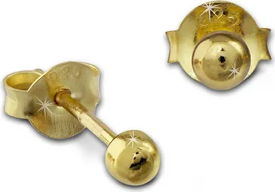 Produktbild von SilberDream Ohrstecker Damen Silber 585 vergoldet Kugel Ohrringe 3mm SDO9503Y