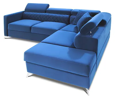 Immagine prodotto di Divano ad angolo Divano a L design imbottitura tessile letto funzione tessuto divano blu divani