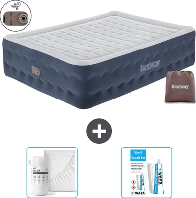 Produktbild von Bestway Luftmatratze - 2-Personen - 152 x 203 x 51 cm - Blau - Inklusive Zubehör