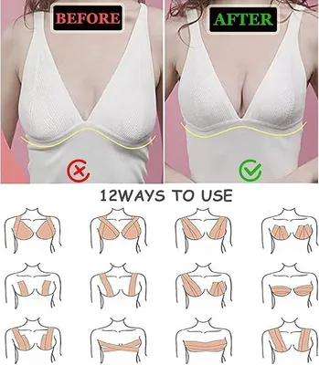 Imagen del producto de Sujetadores adhesivos tipo "push-up", sin espalda, con gran soporte para el pecho, paquete de 5 pares, ideales para prendas sin tirantes