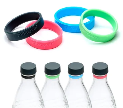 Image de mixcover anneau en silicone pour marquer les bouteilles d'eau ou les bouteilles SodaStream