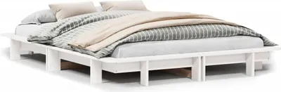 Produktbild von vidaXL Massivholzbett ohne Matratze Weiß 135x190 cm Kiefernholz