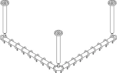 Immagine prodotto di pba 01 Binario per tende da doccia AS 800X800X440 in nylon