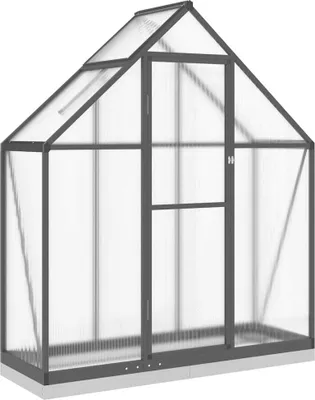 Produktbild von vidaXL Gewächshaus mit Fundamentrahmen Anthrazit 169x58x202 cm Alu