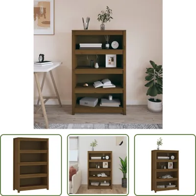 Produktbild von The Living Store Bücherregal Honigbraun 80x35x126 cm Massivholz Kiefer