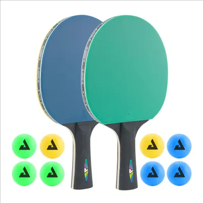 Produktbild von JOOLA Tischtennis-Set COLORATO bestehend aus 2 Tischtennisschläger + 8 Bunte Tischtennisbälle,