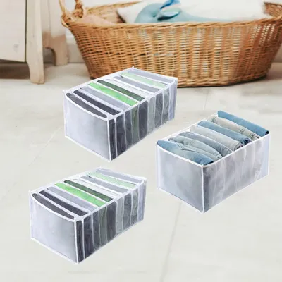 Kleiderorganizer 3er-Set, 9+7 Fächer, faltbar, 36x20x25 cm