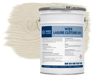 Image de Wixx Lasure Clôture UV+ - Blanc grisé - 1L