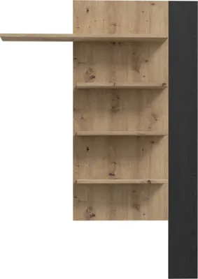 Produktbild von Wandregal >BREATHTAKER< 4 Böden, Cabezone - Artisan Eiche Nachbildung - 132,5x190x21,9cm (BxHxT)