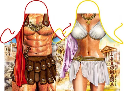 Produktbild von Schürzen Altrömischer Gladiator und Römerin