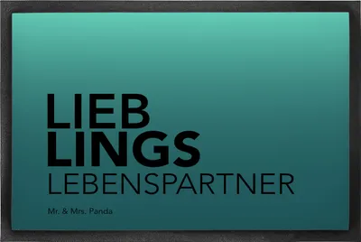 Produktbild von Mr. & Mrs. Panda Fussmatte Lebenspartner 40 x 60 cm - Geschenk, Bodenvorleger, Schmutzmatte, Ehefrau, Freund, Gummimatte, Ehemann, fußmatte, Hochzeitstag, Spruch