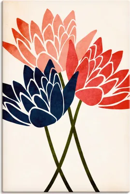 Produktbild von ARTland Leinwandbild Drei Blüten Größe: 60x90 cm