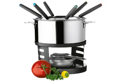 Produktbild von Domestic Fondue SET 10 PCS WITH 6 Forks 872468 Fondueset, Edelstahl, 17 cm Durchmesser