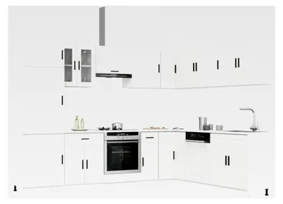 Produktbild von Küchenschränke, 14-teiliges Küchenschrank-Set, Porto, weiß, Holzwerkstoff