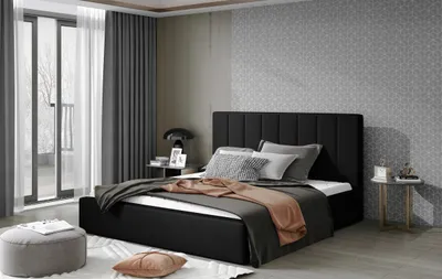 Obrázek produktu pro Manželská čalouněná postel 140x200 ARDELIA 1 - černá