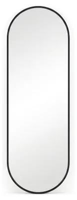 Produktbild von SensaHome Ovaler Wandspiegel - Minimalistisches Design - Wandmontage-Spiegel mit Metallrahmen - Modern - Ankleidezimmerspiegel - 50x150CM - Schwarz