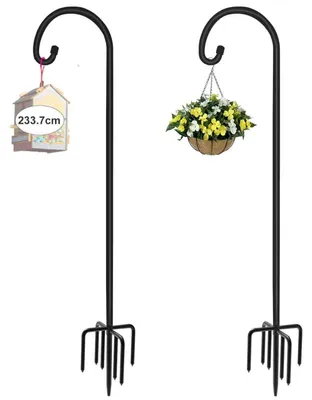 Zdjęcie produktu dla Zestaw 2 sztuk metalowych haczyków do dekoracji ogrodu, regulowanych, o długości 234 cm, wytrzymałych