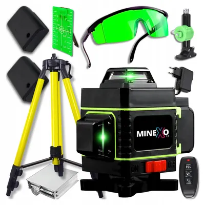 Produktbild von Minexo MX-4D PRO Laser-Wasserwaage 360° Grün mit Stativ
