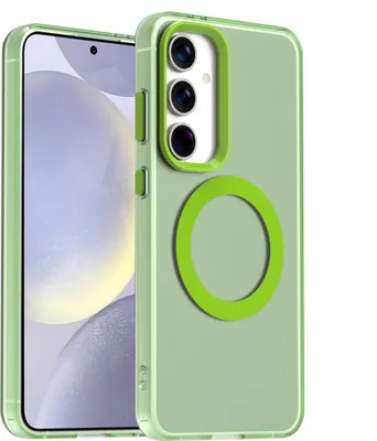Produktbild von Handyhülle für Samsung Galaxy S25 FE, Hülle Kompatibel mit MagSafe, Schlank Durchscheinend Matt Stoßfest Schutzhülle Grün