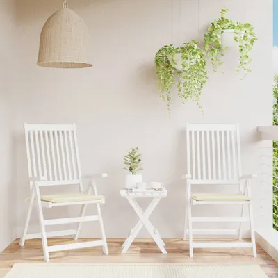 Produktbild von The Living Store Gartenstuhl-Kissen 2 Stk. Creme 40x40x3 cm Oxford-Gewebe
