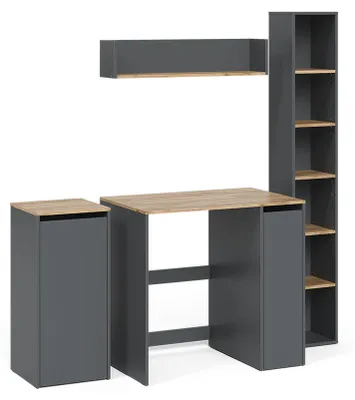 Image de Meubles bain Vicco Viktor Anthracite/Chêne doré 4 pièces, Model 59168
