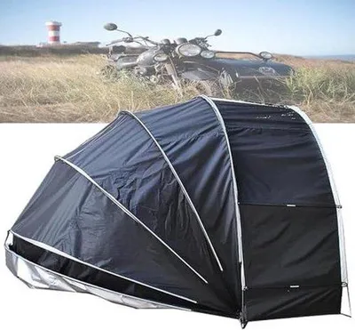 Productafbeelding van Motorfietsstalling Tent - Draagbare Garage - Buiten Beschermen - Dubbele Deuren - 200x165x170 cm - Zilvergecoat