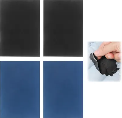 Produktbild von 4 Stück selbstklebende Nylon-Patches zur Kleidungreparatur - Schwarz und Dunkelblau (145 x 20 cm)