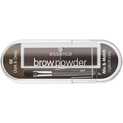 Produktbild von Essence brow powder set, 2,3 g, Braun, Dark & Deep, MICA, DIMETHICONE, ISOSTEARYL ISOSTEARATE, MAGNESIUM STEARATE, NYLON-12, POLYBUTENE,..., 1 Stück(e)