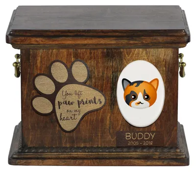 Obrázok produktu pre Kalicová - urna na popol mačky, personalizovaná urna s gravírovaním, pamätná krabička na popol mačky značky Art-Dog