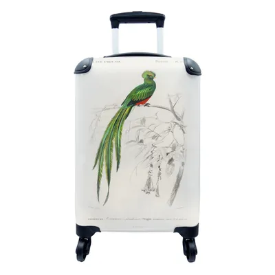 Produktbild von MuchoWow® Koffer Handgepäck Trolley Rollkoffer Kleine Reisekoffer mit 4 Rollen - Vogel - Vintage - Zweig - Cabin Size < 55x40x23 cm & 55x40x20 cm - Fotokoffer - Kabinenkoffer - Boardgepäck - Reise-Box - Reisekoffer - Reisegepäck - Koffer mit Bild - Trolley für Kinder