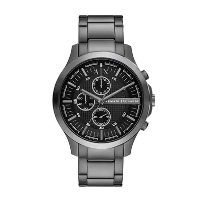 A studio shot of a men's watch against a white background.
