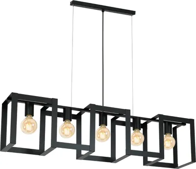 Zdjęcie produktu dla Lampa wisząca loftowa czarna listwa 108 cm Kartel 5xE27 15W Luminex
