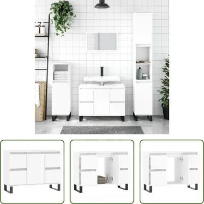 Immagine prodotto di The Living Store Mobile da bagno bianco 80x33x60 cm in legno