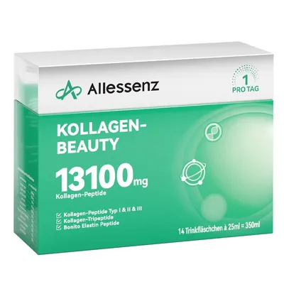 Produktbild von Allessenz KOLLAGEN BEAUTY 13100mg Kollagen-Peptide - 14 Trinkfläschchen à 25ml