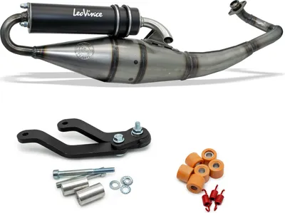 Zdjęcie produktu dla LeoVince kompletny system aluminiowy czarny do APRILIA SR 50 SPORT PRO tj. 03 / SR 50 R FACTORY Mot. Piaggio / GILERA RUNNER SP 50 / PIAGGIO NRG 50 POWER DD